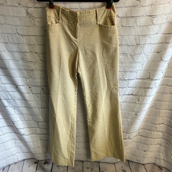 The Limited Pants - The Limited Women’s Cassidy Fit Tan Wide Leg Tan Waffle sprint Trousers Sz 6 GUC